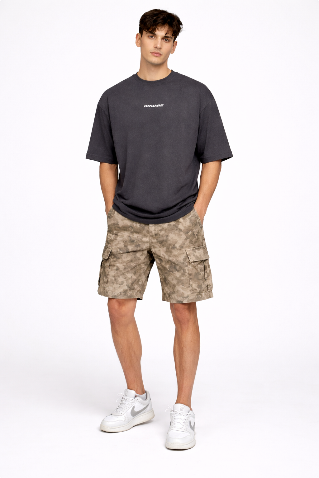 Team Logo Oversized Tee - Charcoal