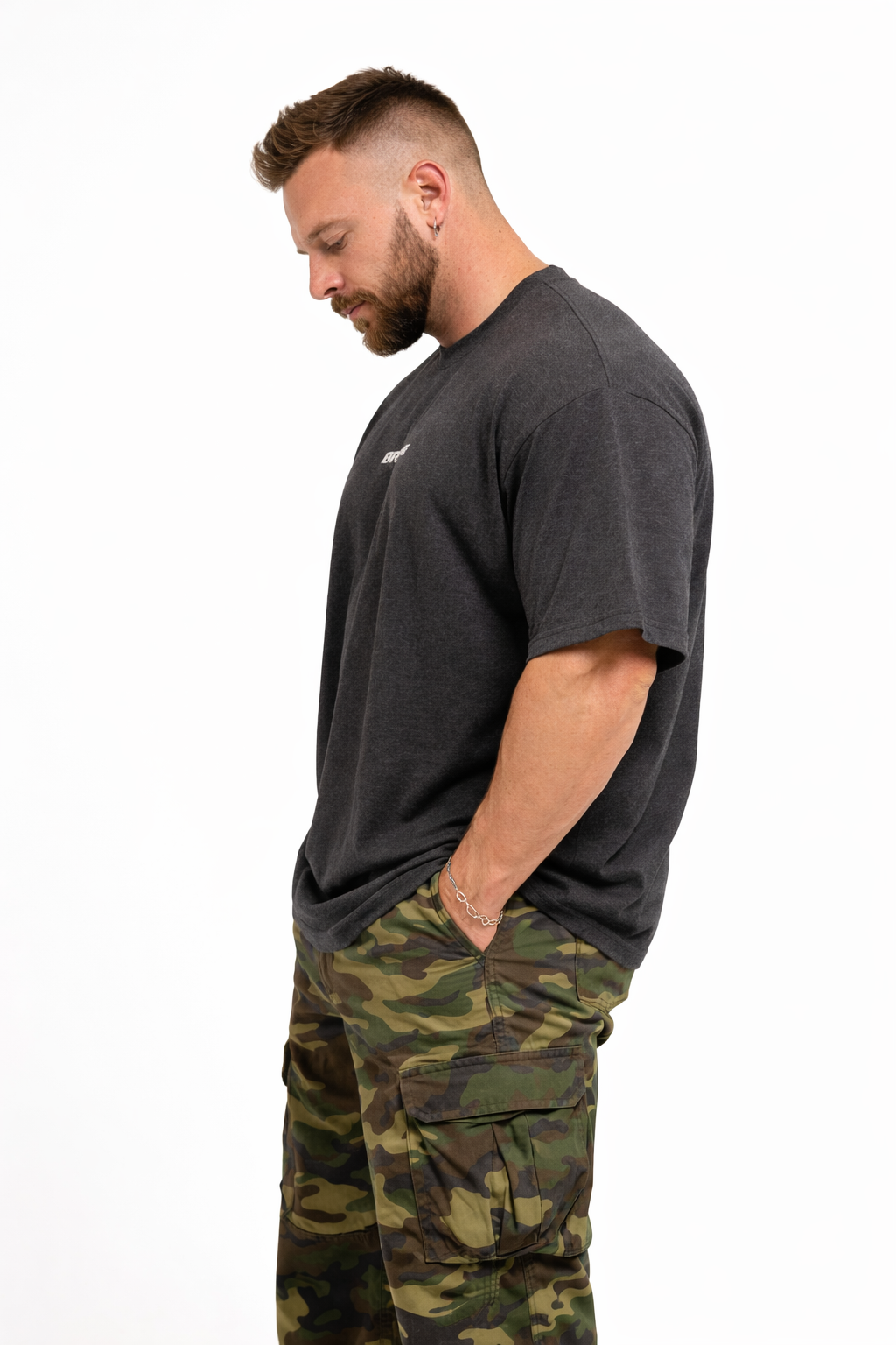 Team Logo Oversized Tee - Charcoal