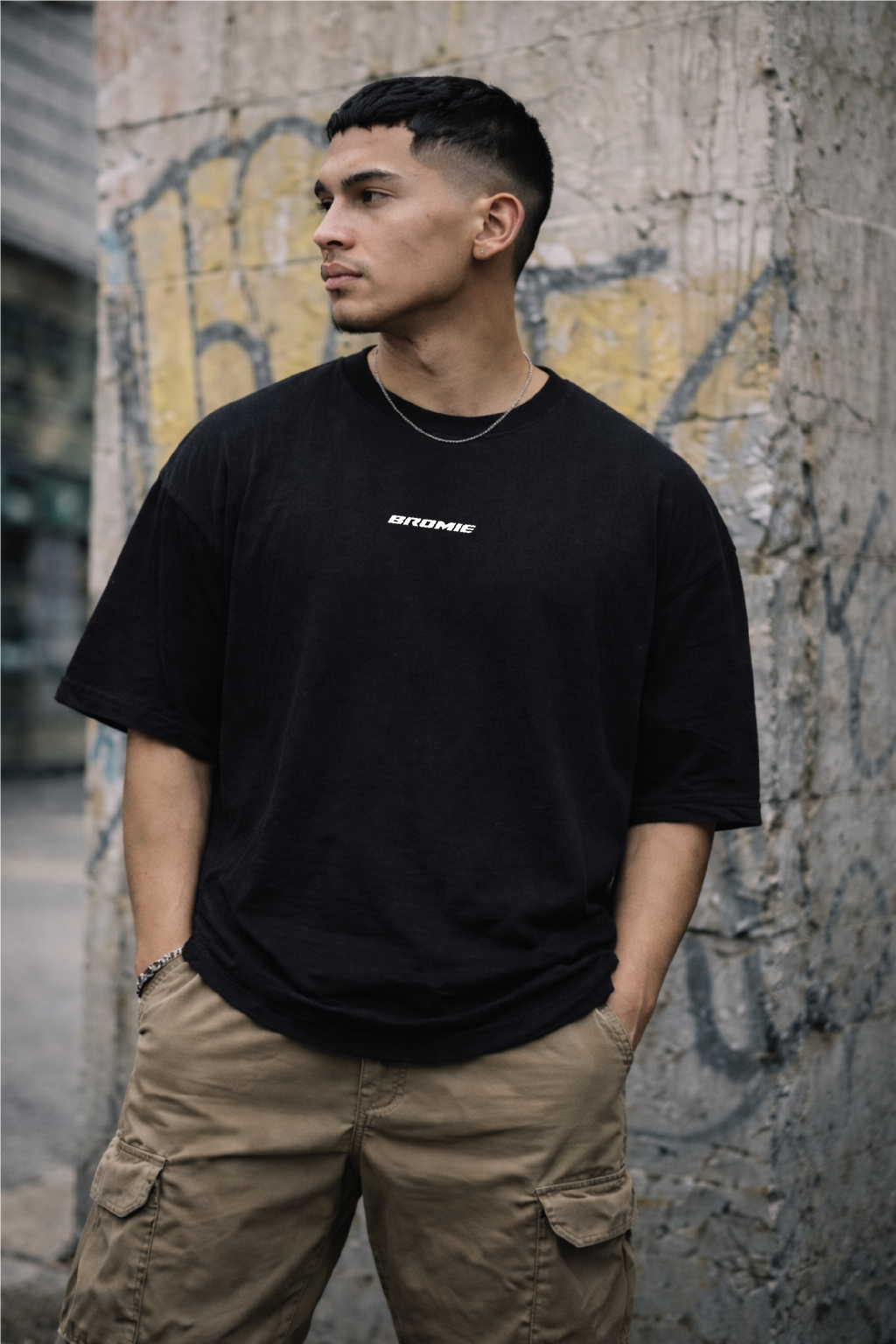 Team Logo Oversized Tee - Black